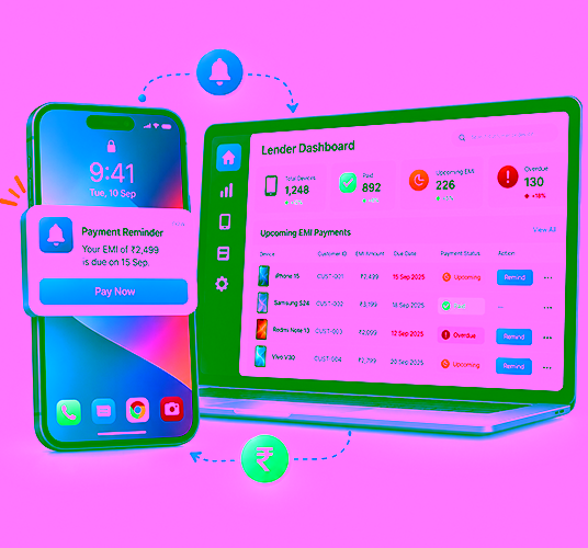 EMI payment reminders on a borrower’s phone